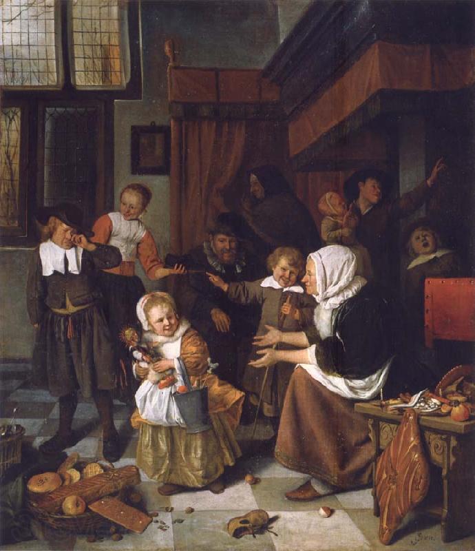 Jan Steen The Feast of St Nicholas Spain oil painting art